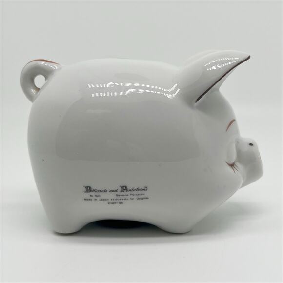 🎁 Vintage 70s Petticoats and Pantaloons Porcelain Piggy Bank Girl and Kittens - Picture 5 of 9